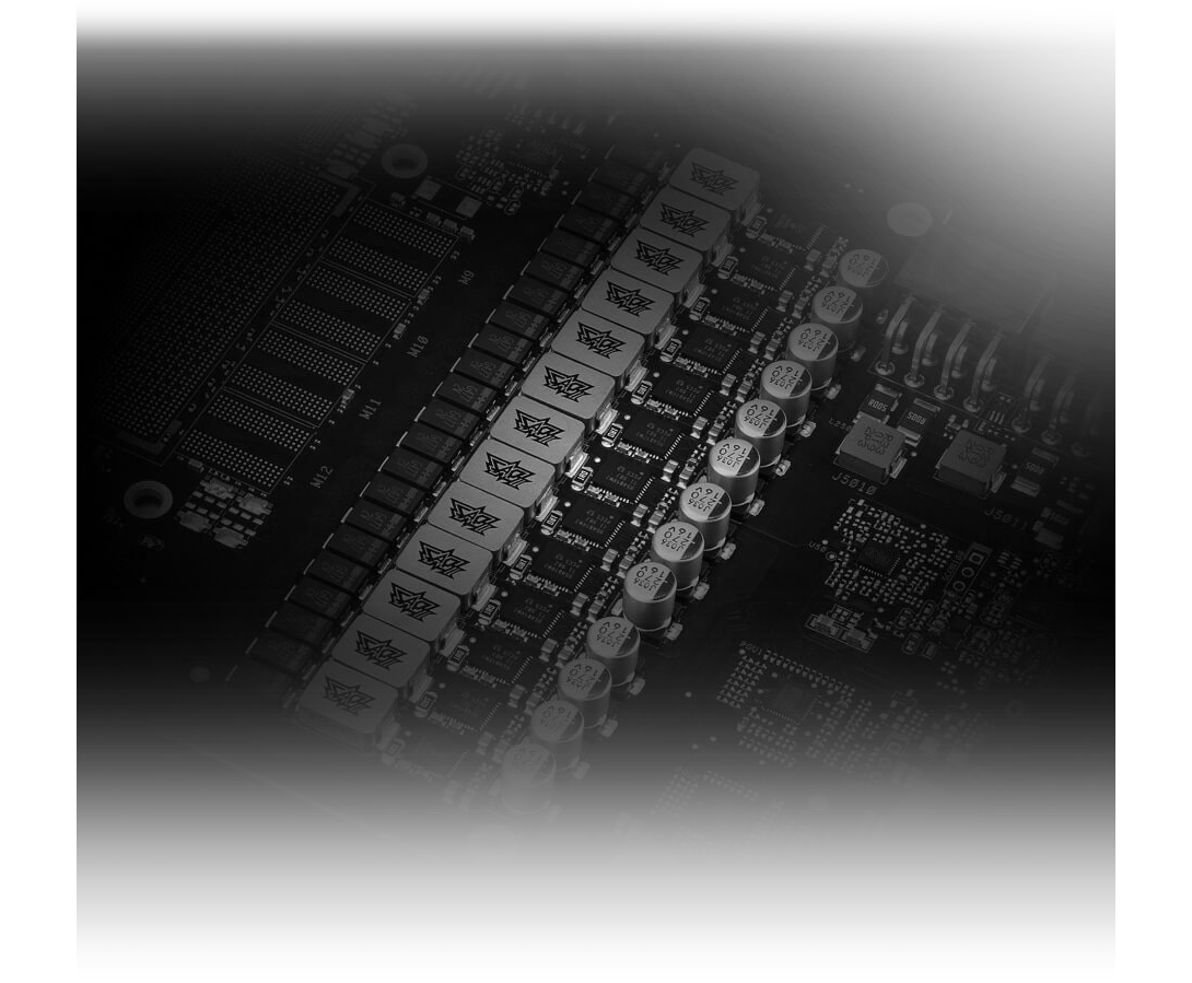 De ROG Strix GeForce RTX 3090 EVA Edition is voorzien van eersteklas componenten, waaronder condensatoren, spoelen en MOSFET's.