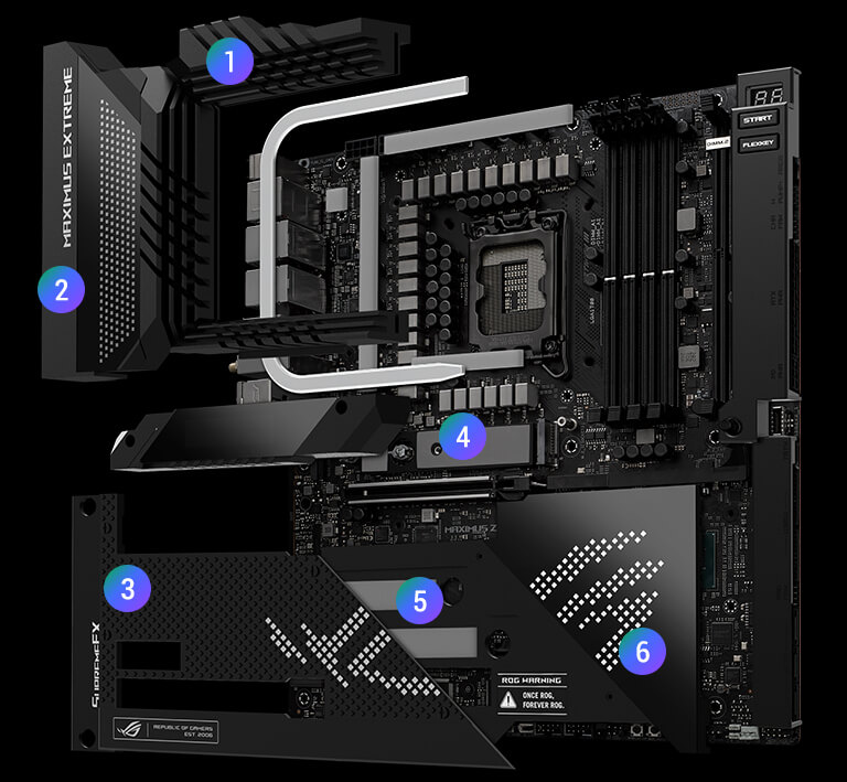 The ROG Maximus Z690 Extreme features upgraded cooling solution.