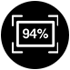 This picture shows that 94% is written on the screen. Emphasize 94% screen-to-body ratio.
