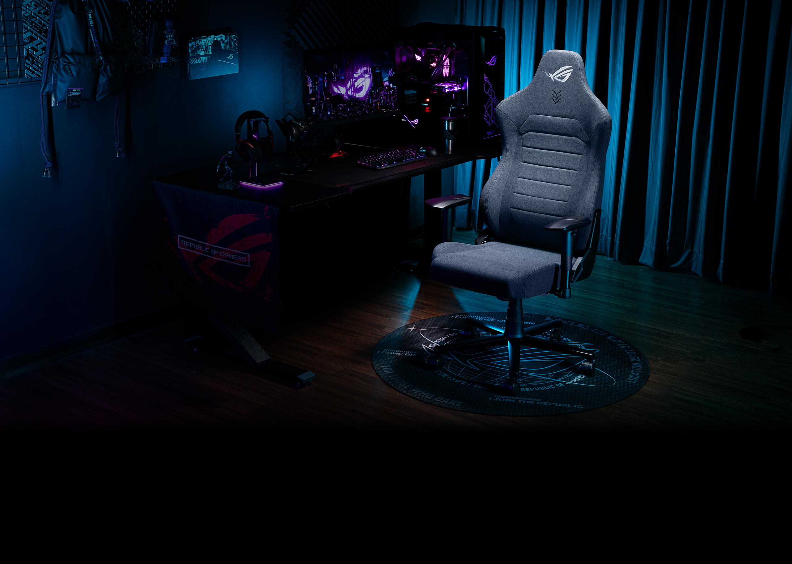 ROG Aethon gaming chair in a gaming room