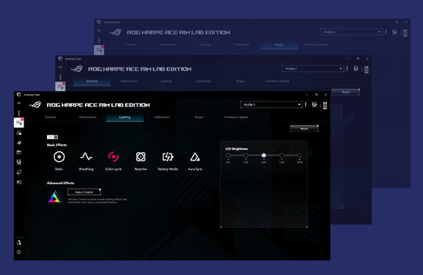 A GUI of ROG Armoury Crate