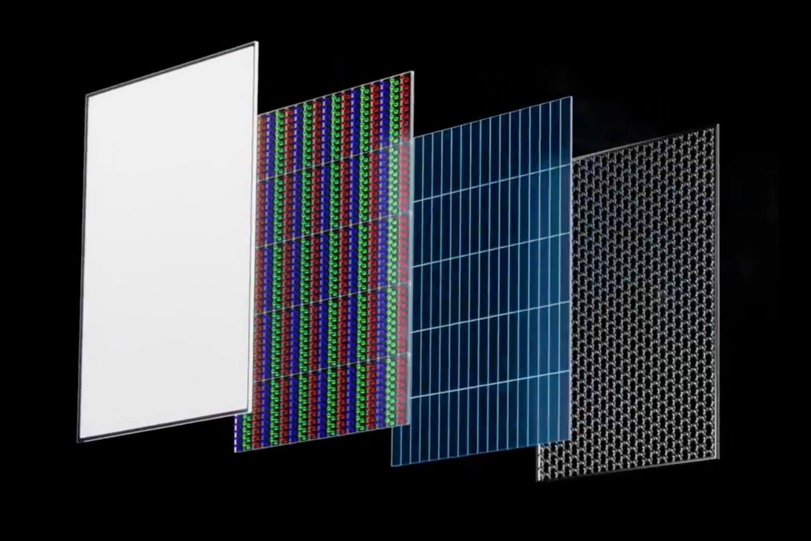 Image showing the graphene film behind the QD-OLED panel.