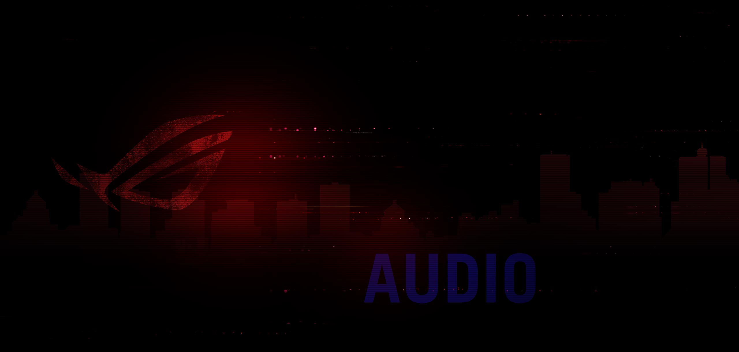 The abstract background image with ROG logo on audio section