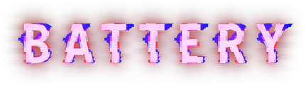 The image of battery title with glitch style