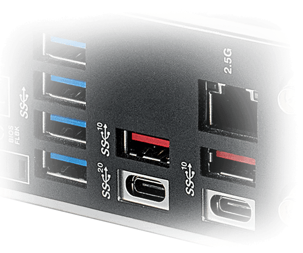 La ROG Strix Z790-H incorpora un puerto USB 3.2 Gen 2x2 en el panel frontal con carga de 30 W.