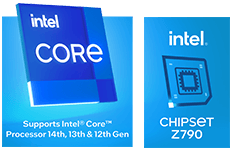 logos de intel CORE y chipset intel Z790