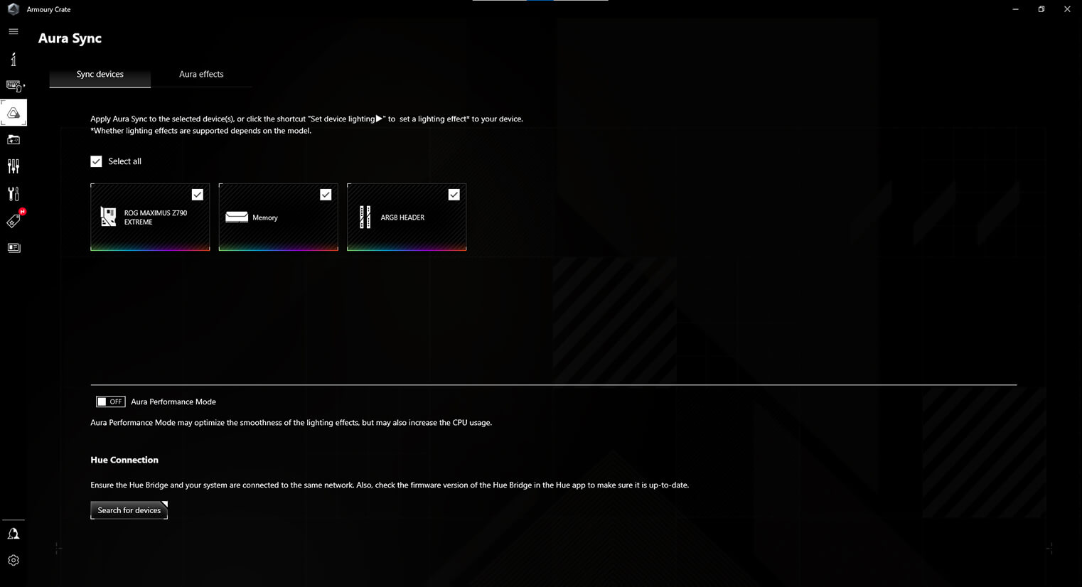 Le logiciel Armoury Crate synchronise les effets d'éclairage RGB sur tous les appareils