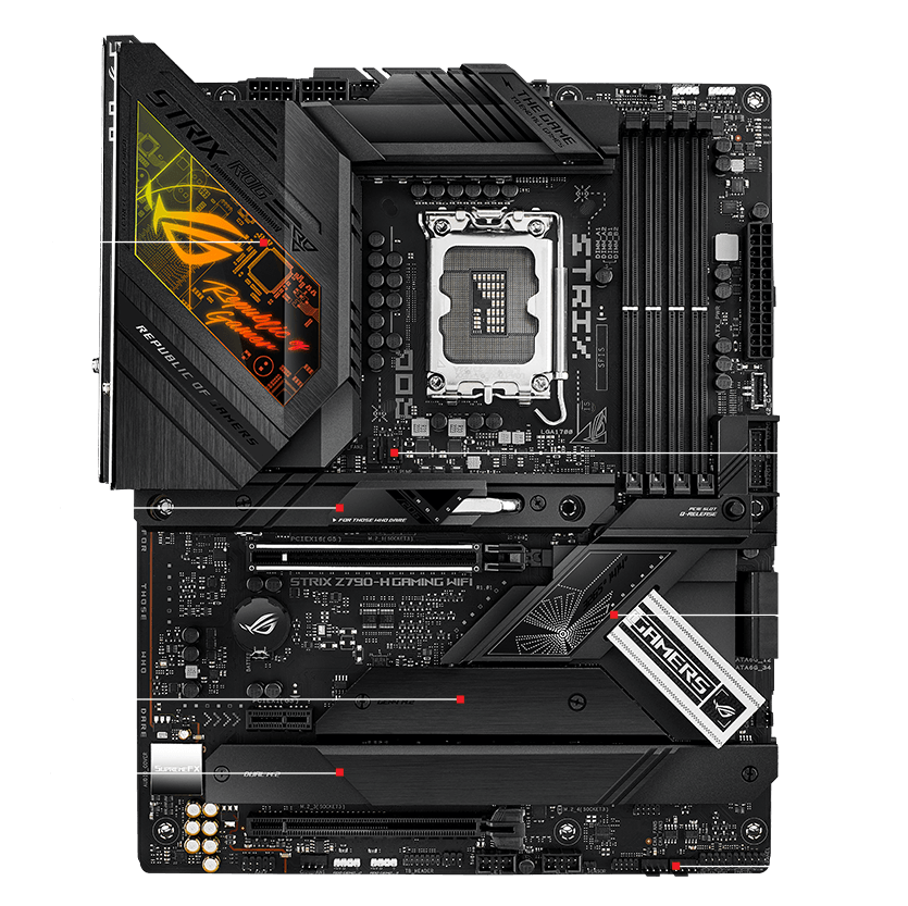 Especificaciones de la refrigeración de la ROG Strix Z790-H