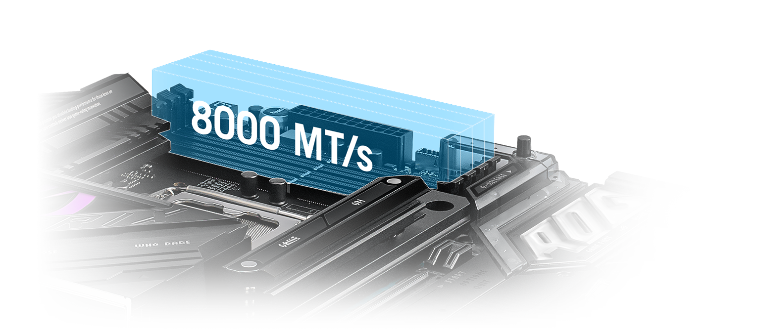 Płyta główna ROG Strix Z790-E II z obsługą pamięci RAM DDR5 z szybkością 8000 MT/s