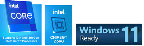 intel CORE, Supports 11<sup>th</sup> Gen Intel Core Processors; intel CHIPSET Z590, Windows 11 Ready