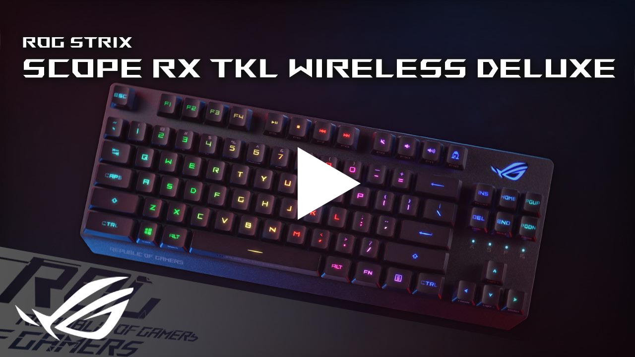 ASUS ROG Strix Scope RX TKL Wireless Deluxe 80% Gaming Keyboard, Tri-Mode  Connectivity (2.4GHz RF, Bluetooth, Wired), ROG RX Red Optical Mechanical 