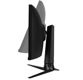 An illustration showing ROG Strix XG309CM can be adjusted for height, angle and inclination