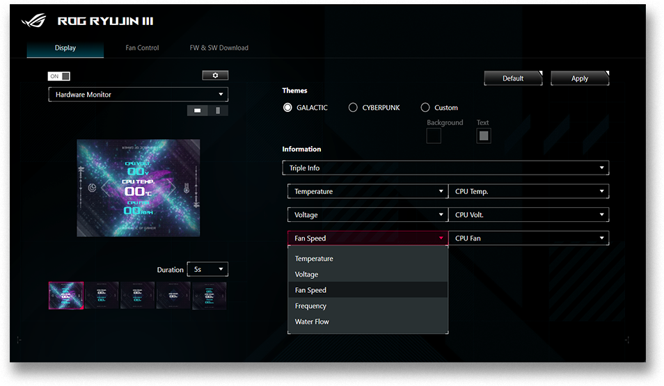 Armoury Crate system monitoring