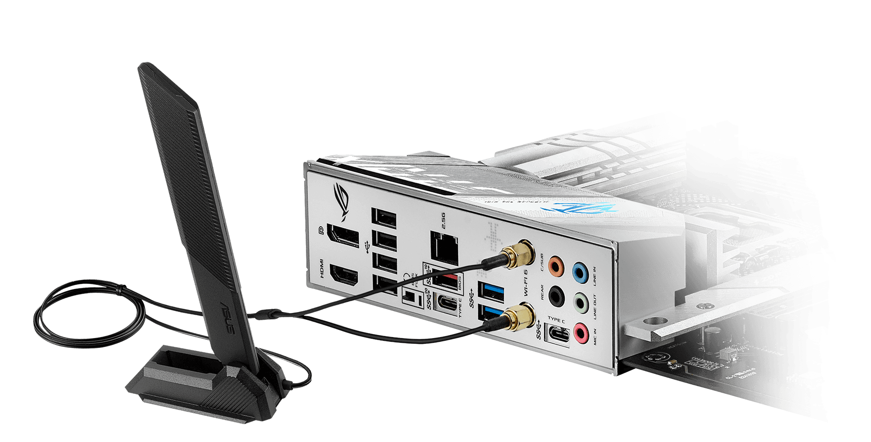 La ROG Strix B660-A Gaming WiFi est dotée du WiFi 6 et d’un Ethernet 2,5 Gb.