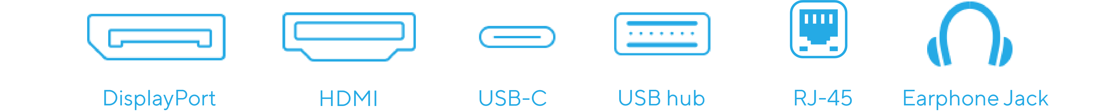 Zur Demonstration der umfangreichen Anschlussmöglichkeiten mit DisplayPort, HDMI, USB-C, USB-Hub, RJ45 und Kopfhöreranschluss.