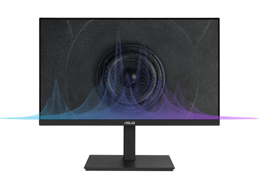 Demuestra que el monitor tiene altavoces integrados