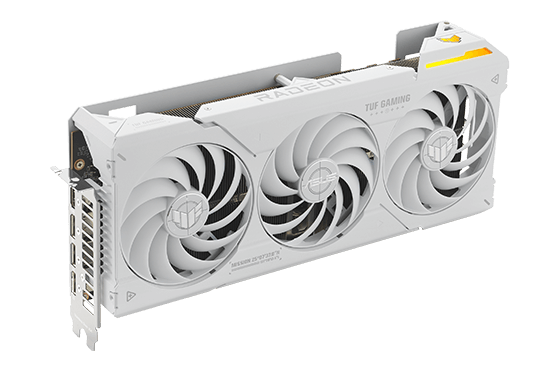 Widok z boku pod kątem – ASUS Dual GeForce RTX™ 4070 EVO White Edition