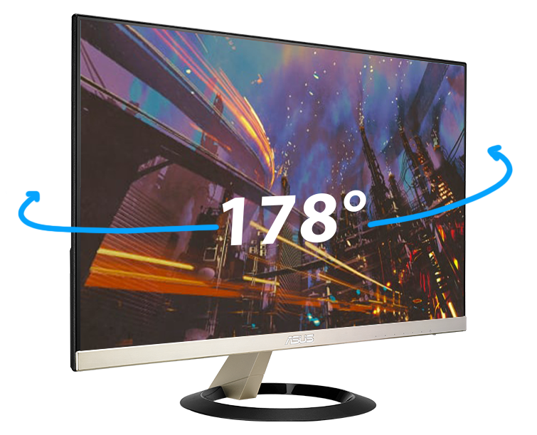 IPS panel delivers 178° wide view angle