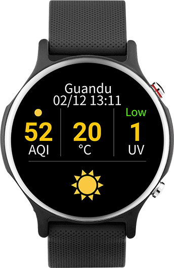 ASUS VivoWatch 6 shows air quality and weather icon