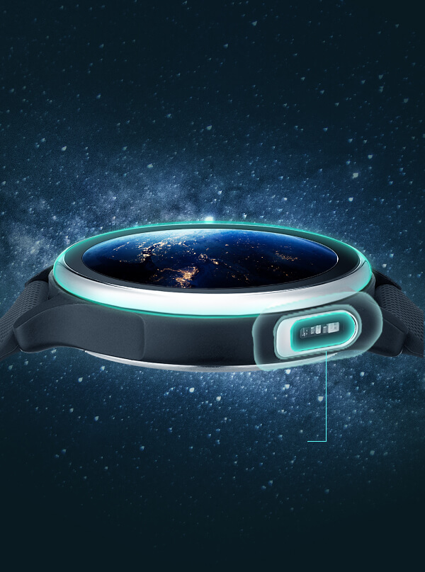 ASUS VivoWatch 6 side photo with front and side sensor location highlighted
