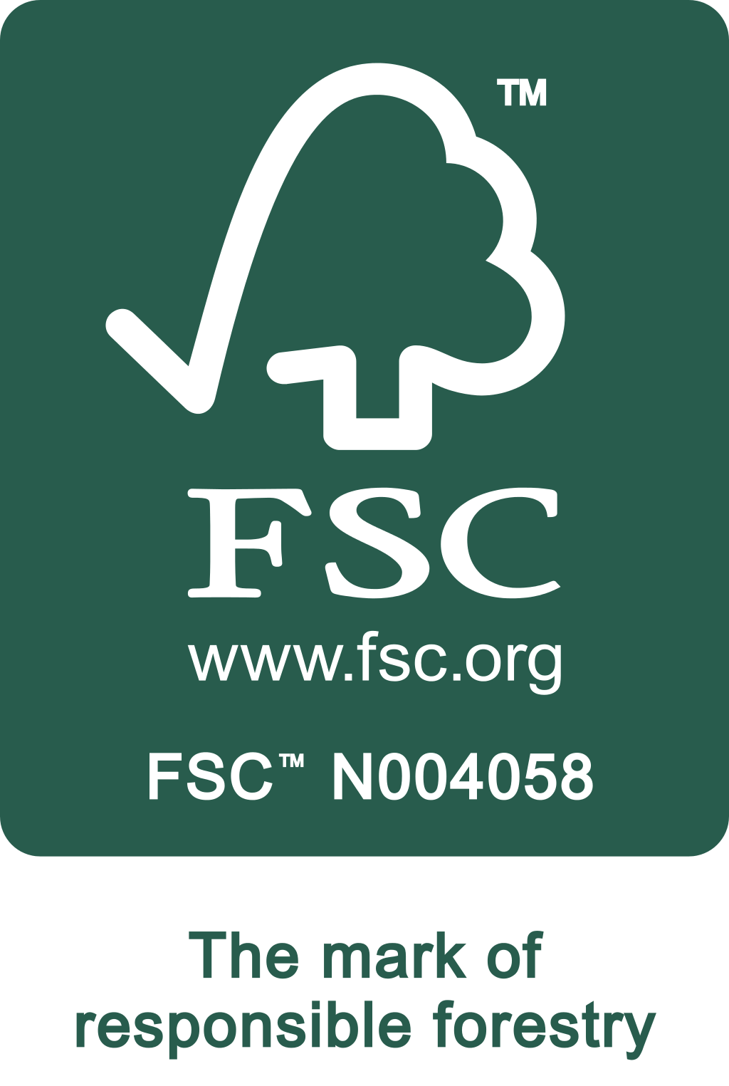 Logo FSC (FSC N004058), la marque de la foresterie responsable