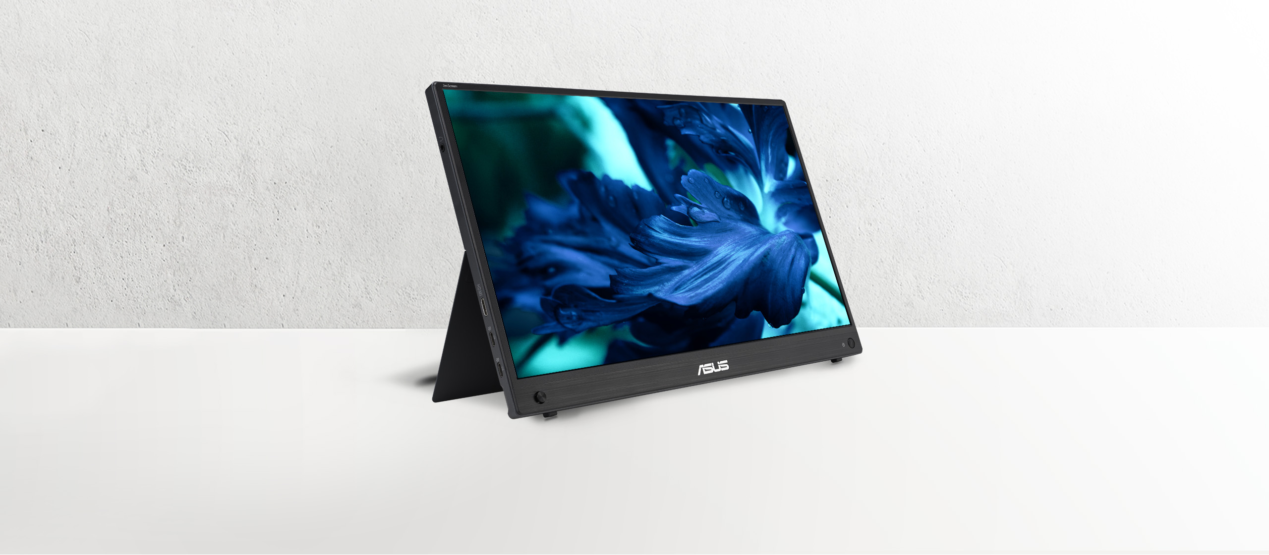 The ZenScreen MB16AHG  is a 15.6-inch IPS FHD portable monitor with fast 144Hz refresh rate and Adaptive-Sync, FreeSync certified, technology to eliminate screen tearing and choppy frame rates for the smoother-than-ever experience.