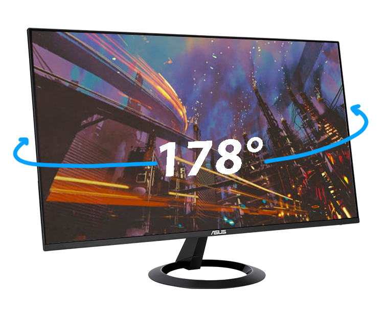 IPS panel delivers 178° wide view angle