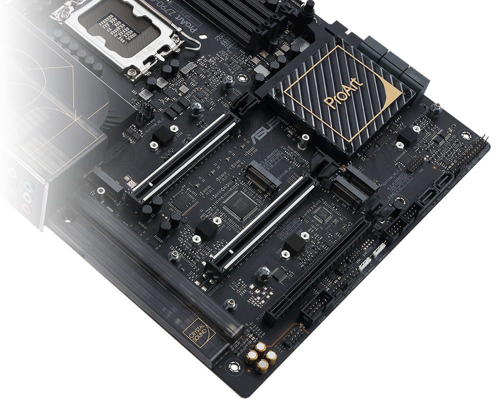 La ProArt Z790-Creator WiFi présente quatre slots M.2 PCIe 4.0.