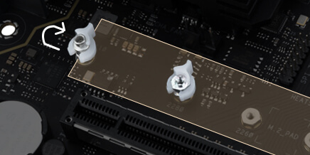 A motherboard ProArt X570-Creator WiFi apresenta a M.2 Q-Latch de fácil utilização.