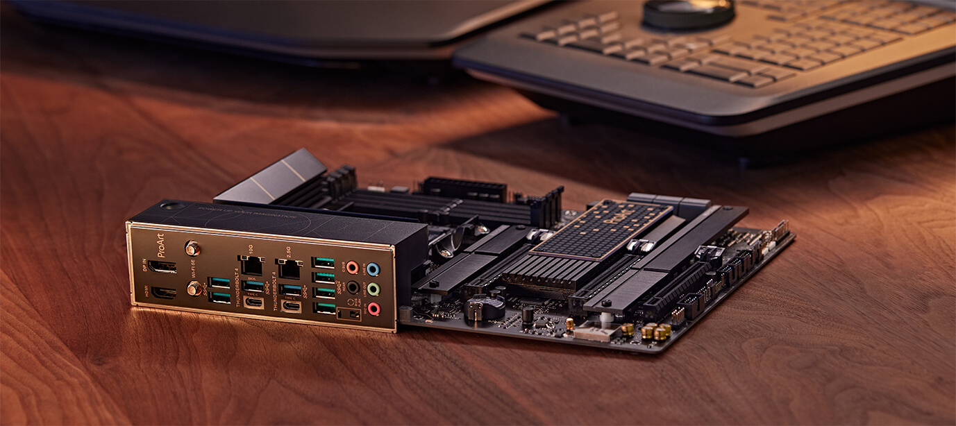 The ProArt X570-Creator WiFi motherboard features two Thunderbolt 4 Type-C ports.