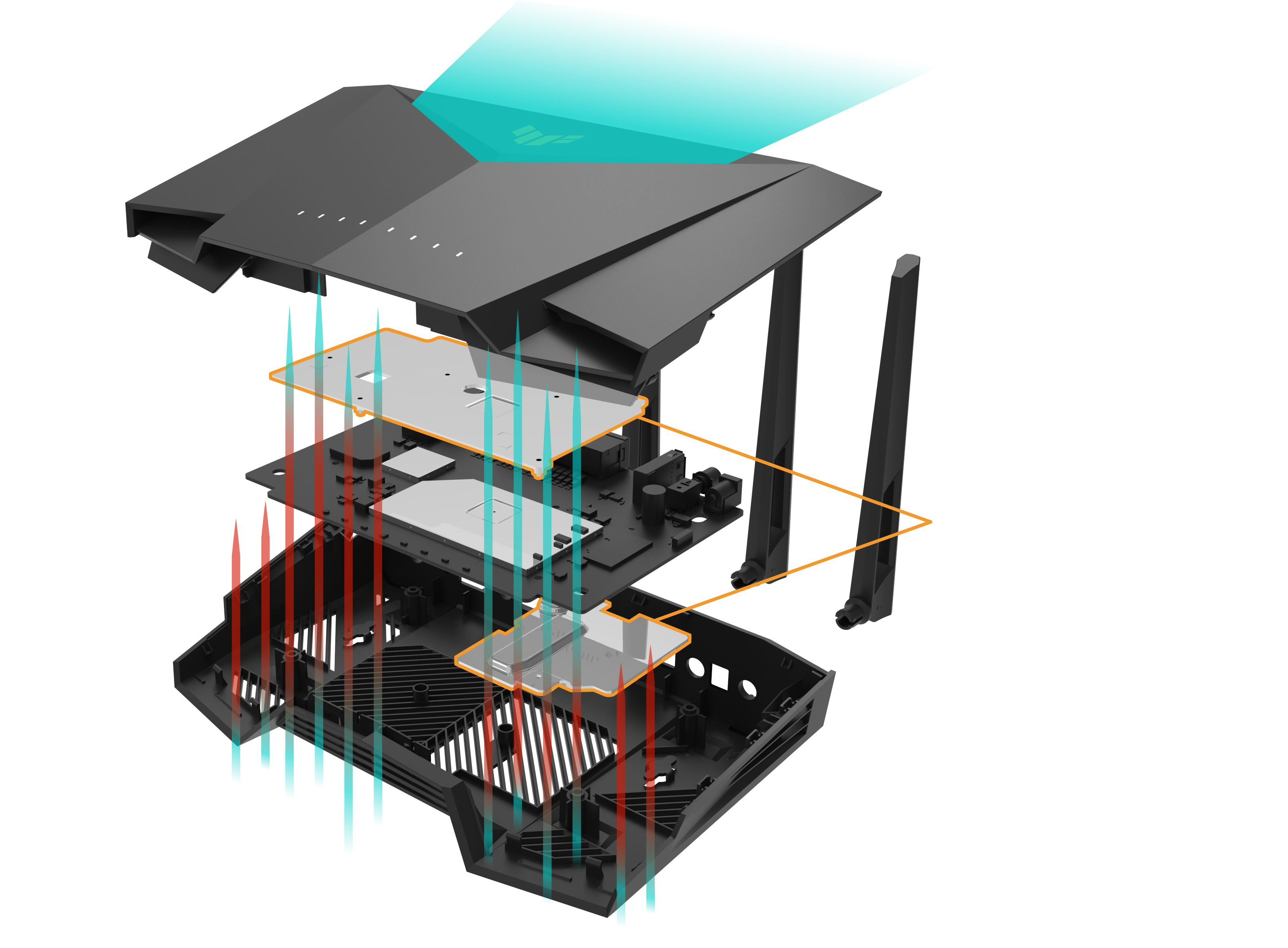 Gaming router with heatsink for better thermal