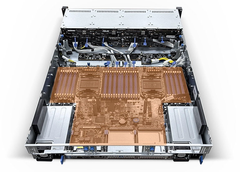 A detailed view of the modular hardware system in full width