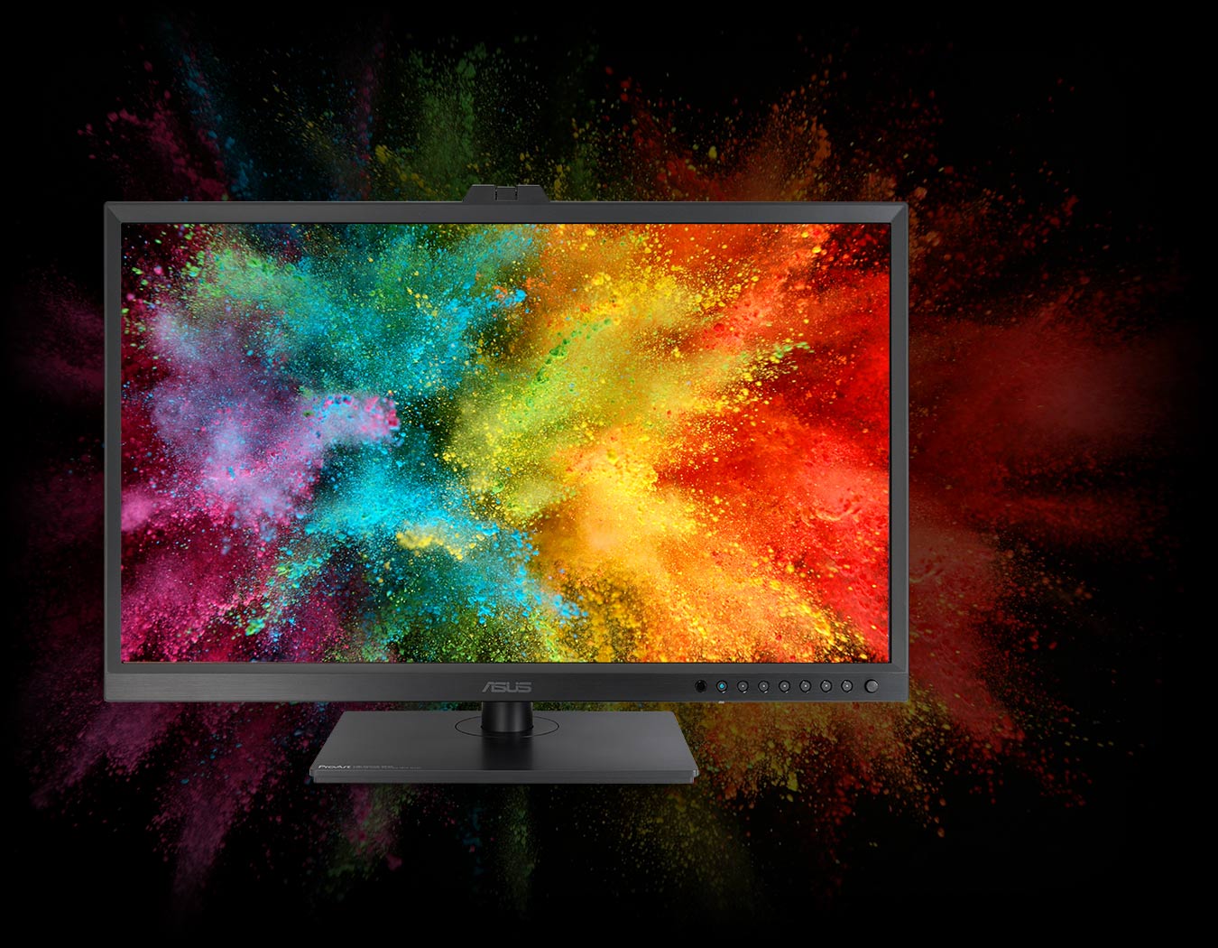 شاشة ProArt Display PA32DC تعرض صورة مليئة بالألوان.