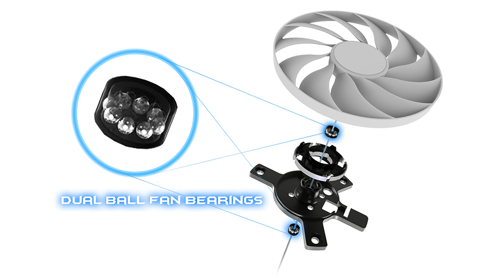 Dual ball fan bearing diagram