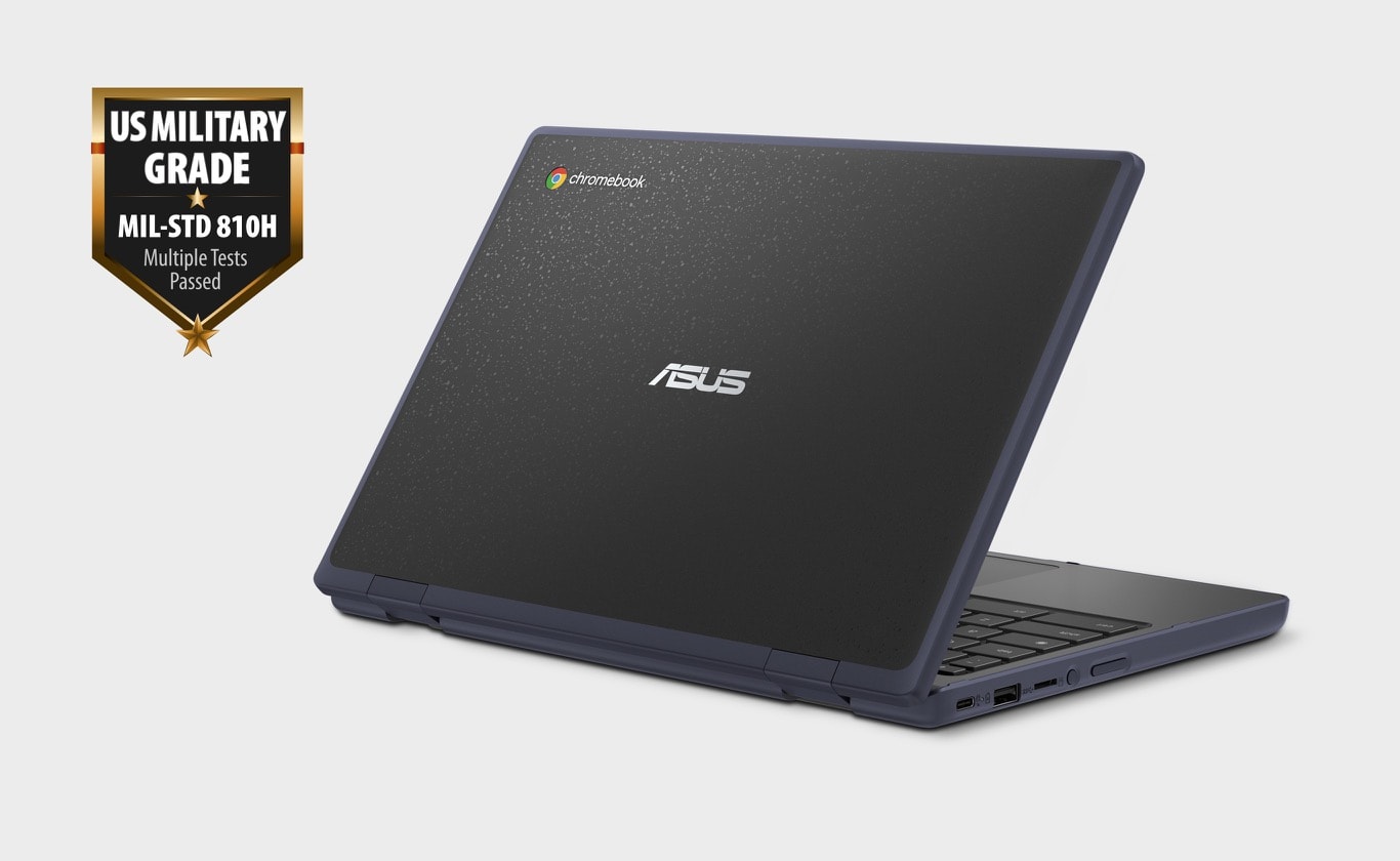 Schuin achteraanzicht van de ASUS Chromebook CR11