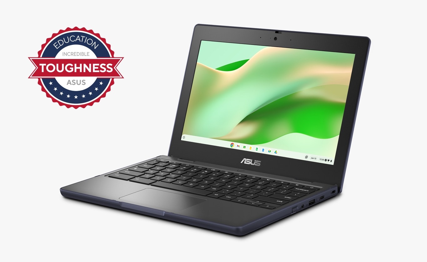 An angled front view of the ASUS Chromebook CR11
