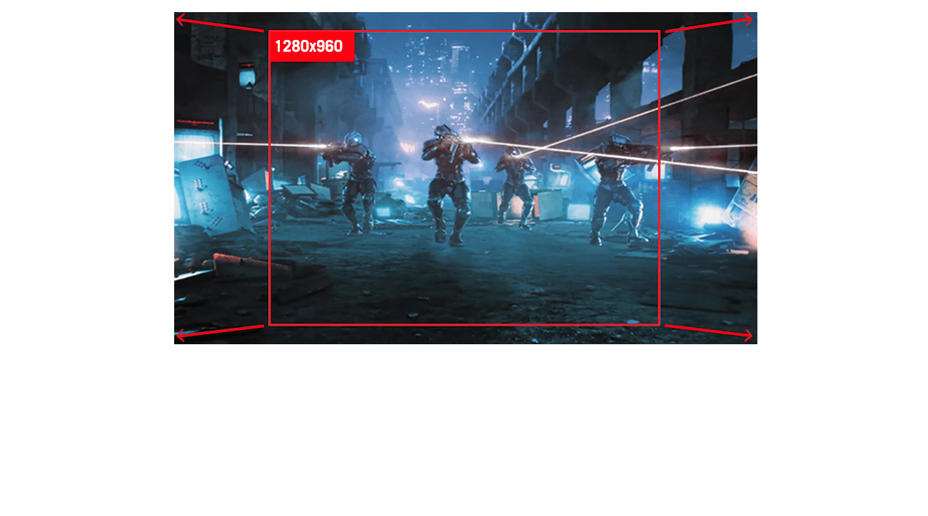 The aspect ratio can be set to show a full square image.