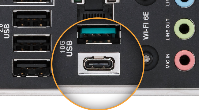 Rear USB 10Gbps Type-C®
