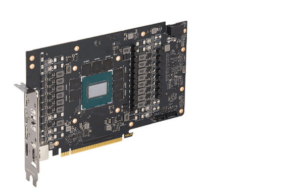 PCB of the ASUS GeForce RTX 4080 Noctua Edition