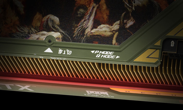 Dual BIOS Switch on the rear of the graphics card
