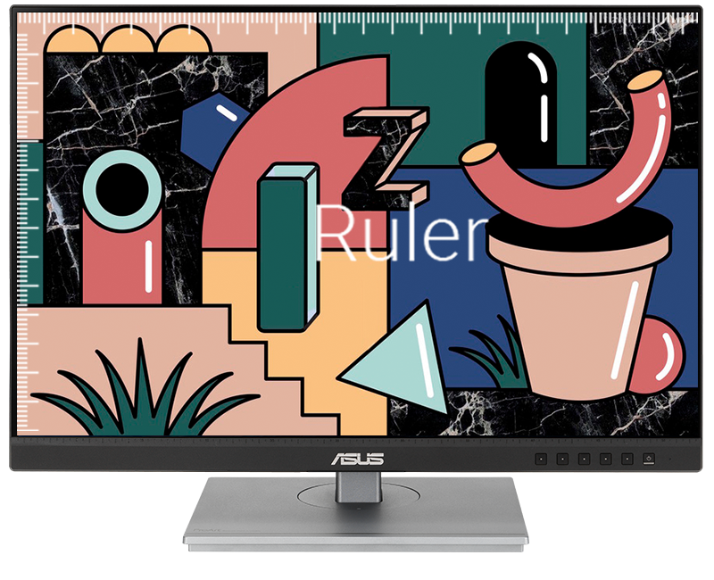 ASUS QuickFit Virtual Scale provides the ruler mode on the screen for real-size preview.