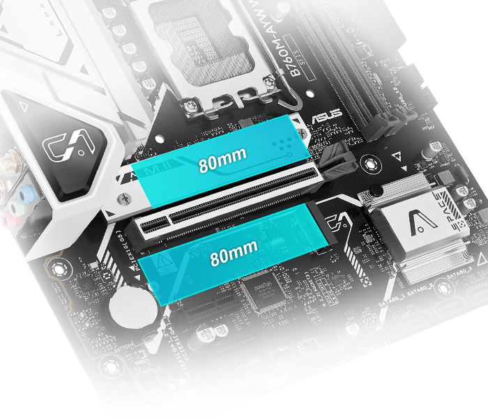 Supports two M.2 slots