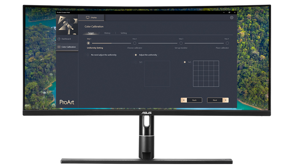 La technologie ASUS ProArt Calibration propose des matrices de compensation d'unifomité 3x3 et 5x5 pour assurer une luminosité égale sur tout l'écran pour réduire les variations de couleur.