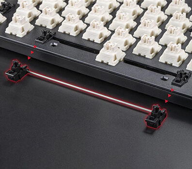 Close-up of ROG keyboard stabilizer