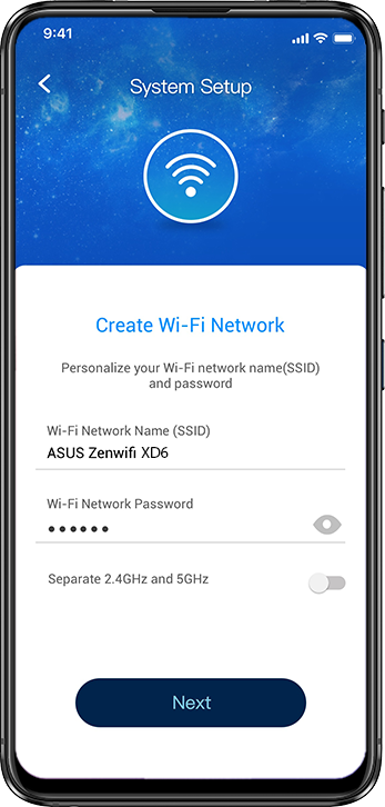 3-step setup with the ASUS Router app interface