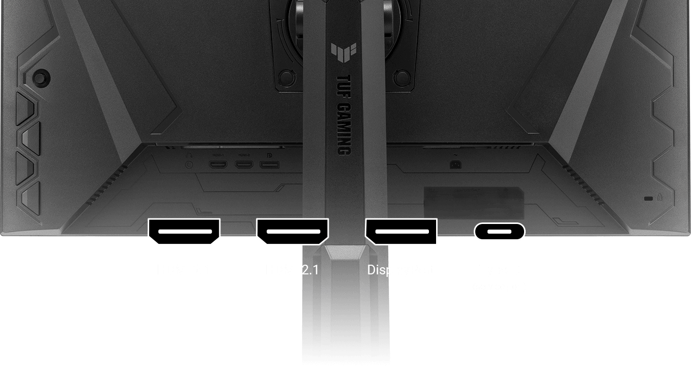 A multitude of connectivity options includes HDMI® 2.1, HDMI® 2.0, and DisplayPort™ 1.4 ports.