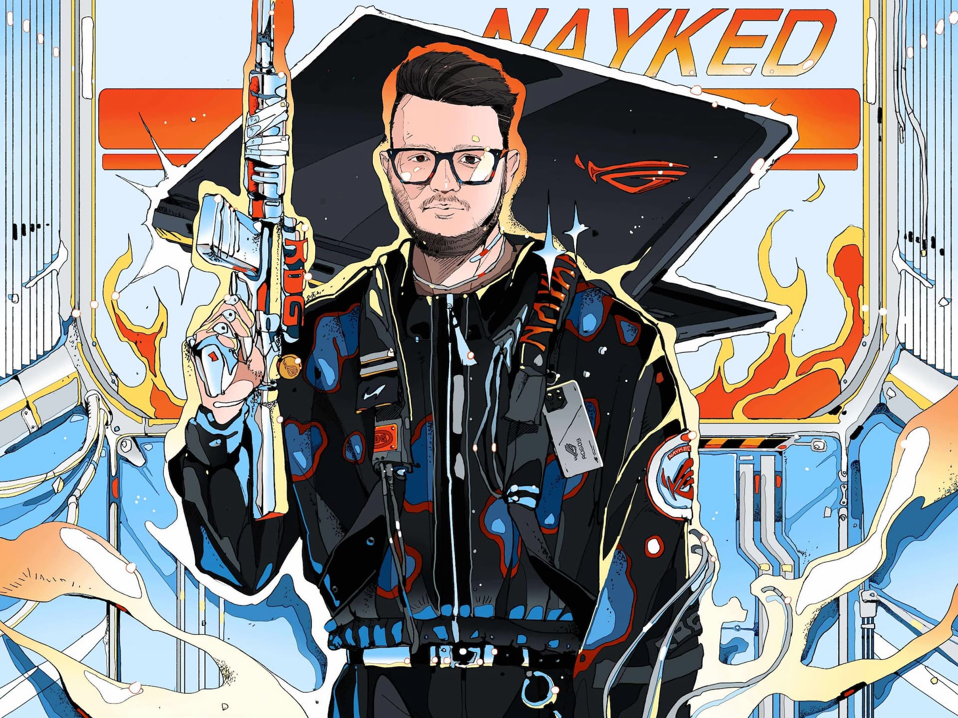 A stylish Illustration of Nayked