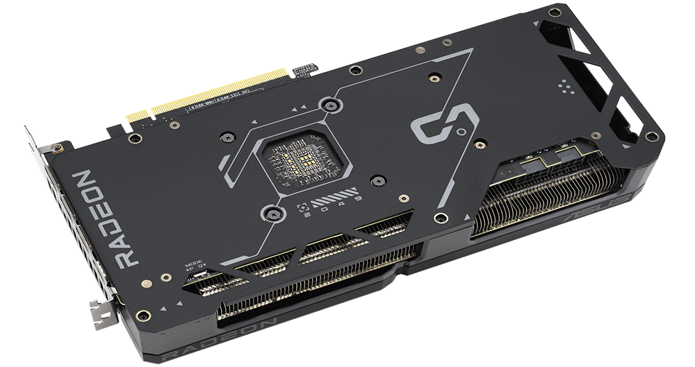 ASUS Dual Radeon™ RX 7700 XT graphics card backplate.