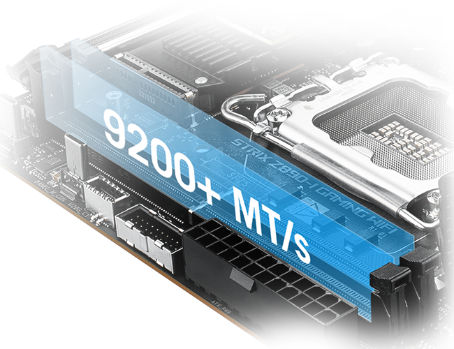 The Strix Z890-I lets you overclock memory up to 9200+ MT/s