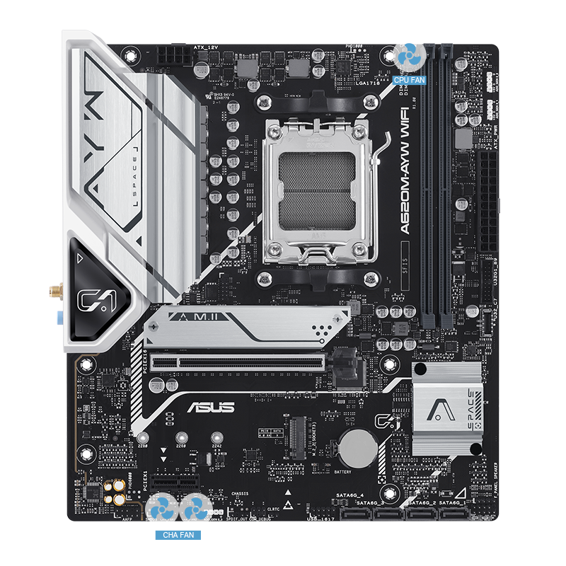 ASUS A620 series motherboard with 4-Pin PWM/DC Fan image